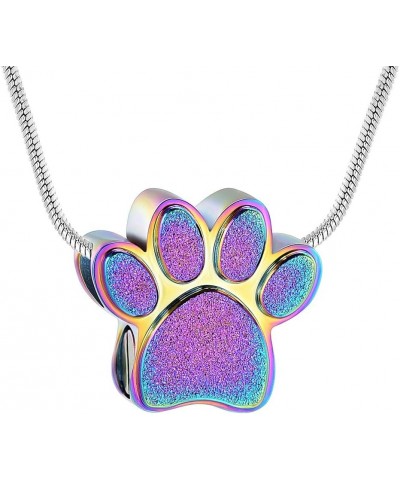 Dog Paw Shaped Cremation Jewelry for Ashes Cute Urn Necklaces for Dog Cat Stainless Steel Keepsake Pendant Ashes Locket for W...