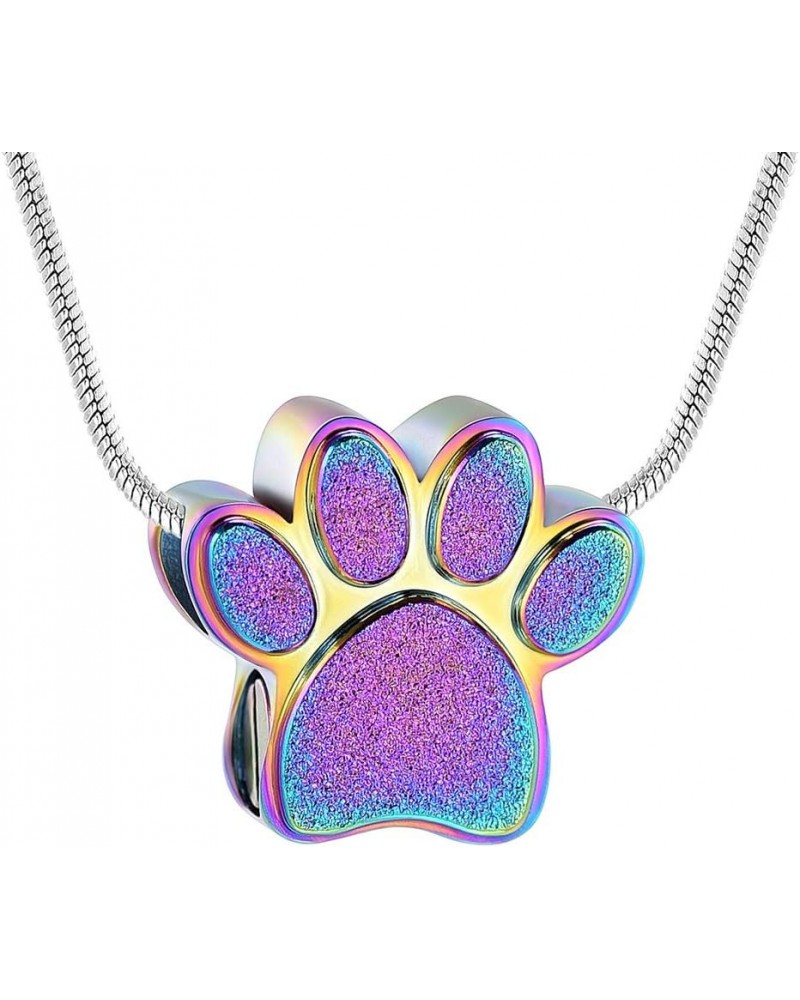 Dog Paw Shaped Cremation Jewelry for Ashes Cute Urn Necklaces for Dog Cat Stainless Steel Keepsake Pendant Ashes Locket for W...