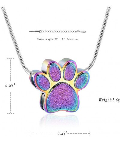 Dog Paw Shaped Cremation Jewelry for Ashes Cute Urn Necklaces for Dog Cat Stainless Steel Keepsake Pendant Ashes Locket for W...