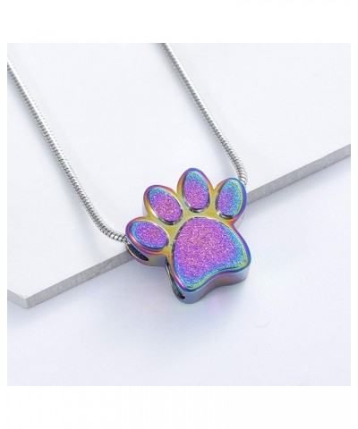 Dog Paw Shaped Cremation Jewelry for Ashes Cute Urn Necklaces for Dog Cat Stainless Steel Keepsake Pendant Ashes Locket for W...