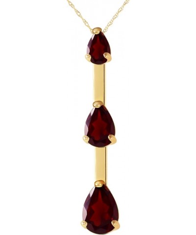 14k Solid Yellow, White,Rose Gold Garnet Necklace 1.71 Total Carats (CTW) Pear Shape Natural Garnet Pendant Yellow Gold 14.0 ...