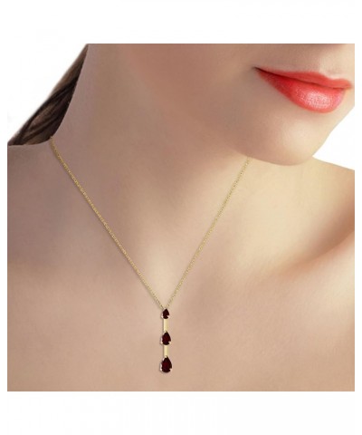 14k Solid Yellow, White,Rose Gold Garnet Necklace 1.71 Total Carats (CTW) Pear Shape Natural Garnet Pendant Yellow Gold 14.0 ...