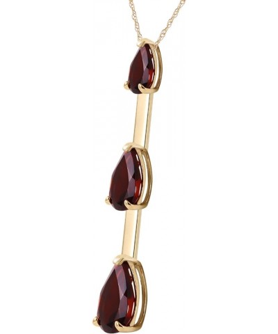 14k Solid Yellow, White,Rose Gold Garnet Necklace 1.71 Total Carats (CTW) Pear Shape Natural Garnet Pendant Yellow Gold 14.0 ...