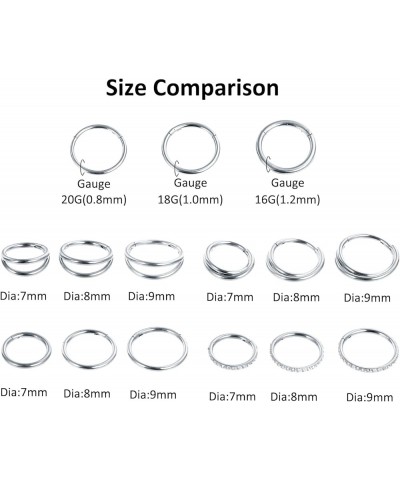 20G 18G 16G Nose Rings Hoops 316L Surgical Steel Double Hoop Nose Ring Septum Rings Threadless Nose Stud Tragus Helix Cartila...