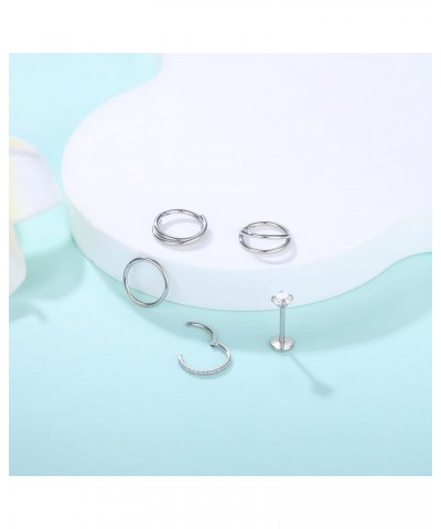 20G 18G 16G Nose Rings Hoops 316L Surgical Steel Double Hoop Nose Ring Septum Rings Threadless Nose Stud Tragus Helix Cartila...