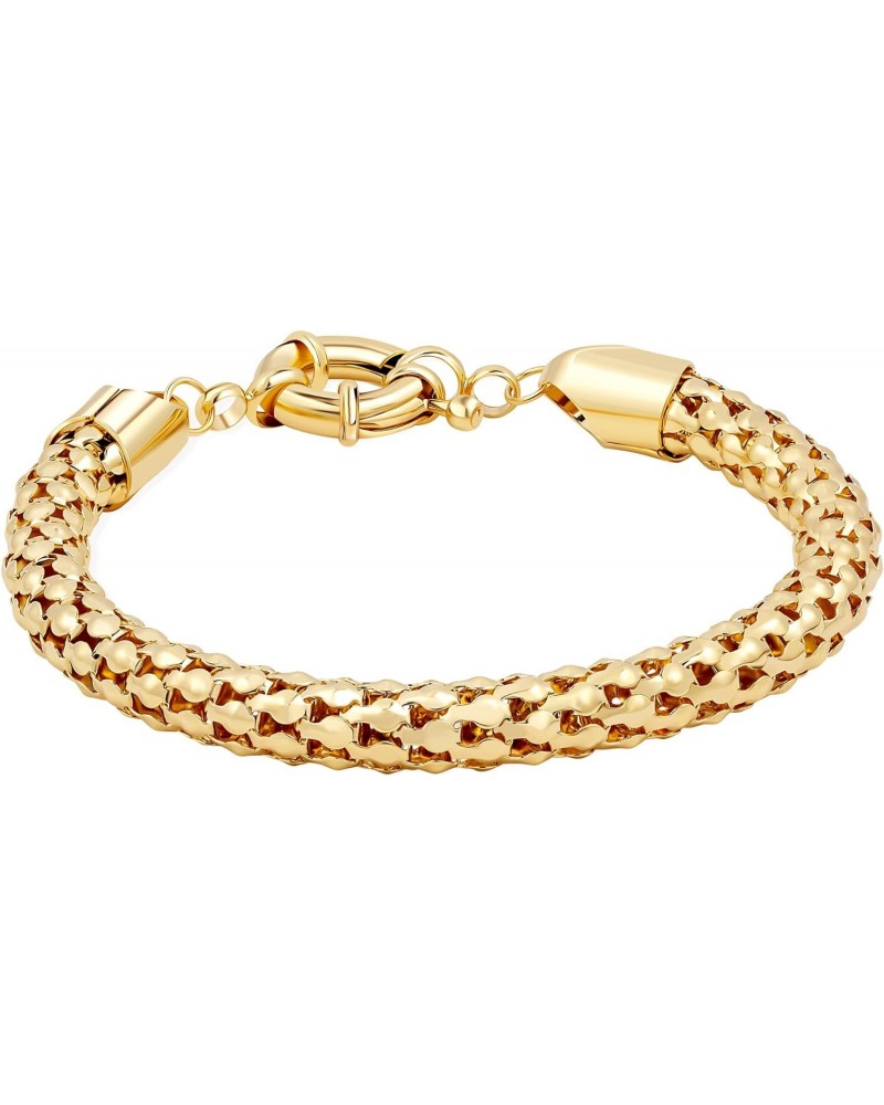 18K Gold Plated Popcorn Mesh Bracelet - Made in Brazil $12.00 Bracelets