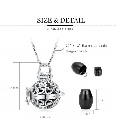 Cremation Jewelry Urn Necklace for Ashes for Women Men with Memorial Always In My Heart Hollow Keepsake Jar Locket Necklace B...