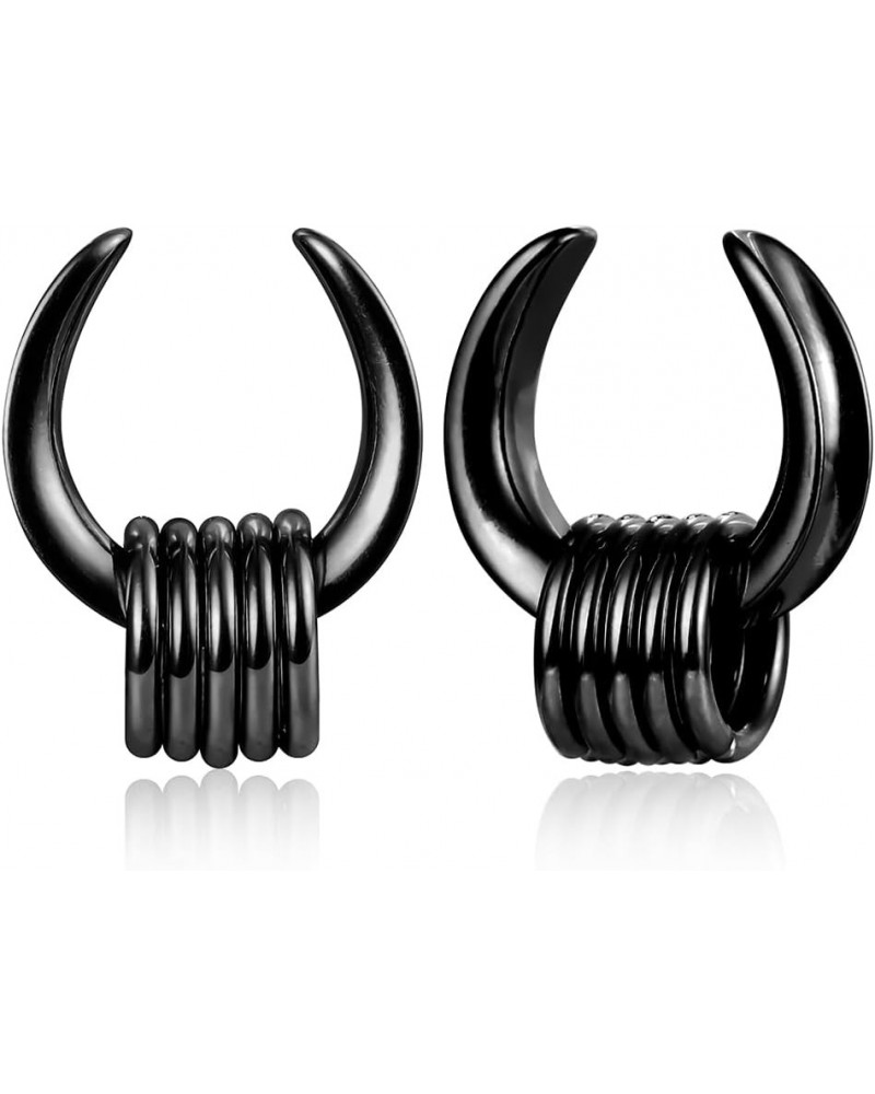 1 Pair saddle Gauges with 10pcs rings Ear Tunnels Plugs 316 Stainless Steel Ear Gauges Weight Saddle Plugs Hypoallergenic exp...