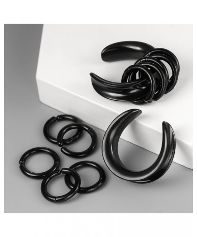 1 Pair saddle Gauges with 10pcs rings Ear Tunnels Plugs 316 Stainless Steel Ear Gauges Weight Saddle Plugs Hypoallergenic exp...