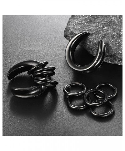 1 Pair saddle Gauges with 10pcs rings Ear Tunnels Plugs 316 Stainless Steel Ear Gauges Weight Saddle Plugs Hypoallergenic exp...