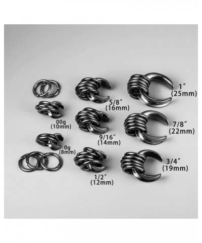 1 Pair saddle Gauges with 10pcs rings Ear Tunnels Plugs 316 Stainless Steel Ear Gauges Weight Saddle Plugs Hypoallergenic exp...