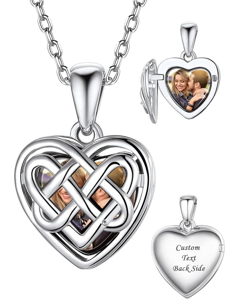 Heart Locket Necklace for Women That Hold Pictures, Sterling Silver/Stainless Steel Customized Memorial Lockets Jewelry Gift ...