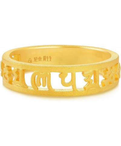 Cultural Blessings 999.9 24K Solid Gold Price-by-Weight Gold Om Mani Padme Hum Ring for Women and Men 90475R Approx. 0.13tael...