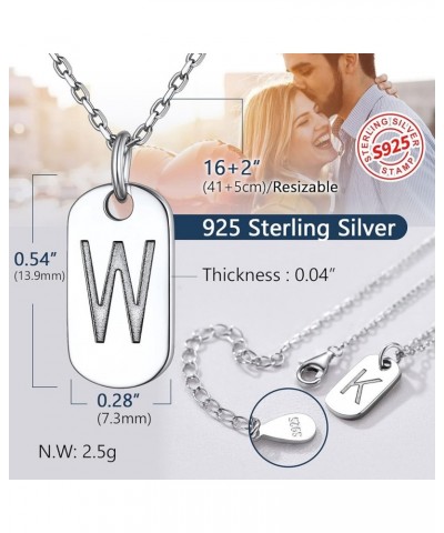 Solid Silver Initial Necklace with S925 Stamp, 26 Alphabets Tiny Dog Tag for Women/Men, Send Gift Box W $8.09 Necklaces