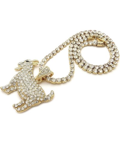 Stone Stud Goat Pendant with 3.5" Rhinestone Chain Necklace Gold-Tone 20.0 Inches $14.70 Necklaces