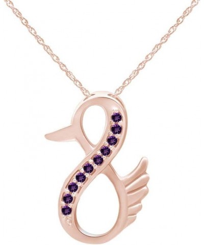 Duck Infinity Pendant Necklace in 14K Rose Gold Over Sterling Silver Simulated amethyst $26.78 Necklaces