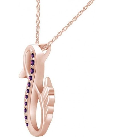 Duck Infinity Pendant Necklace in 14K Rose Gold Over Sterling Silver Simulated amethyst $26.78 Necklaces