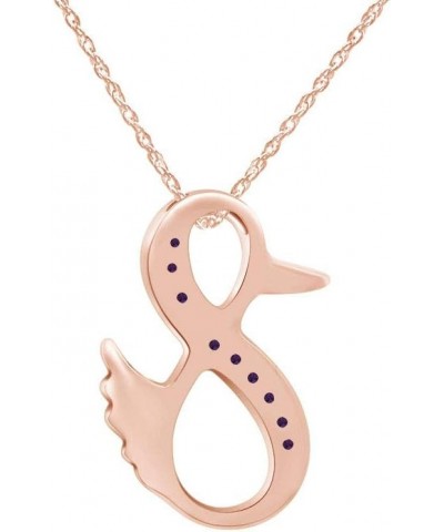 Duck Infinity Pendant Necklace in 14K Rose Gold Over Sterling Silver Simulated amethyst $26.78 Necklaces