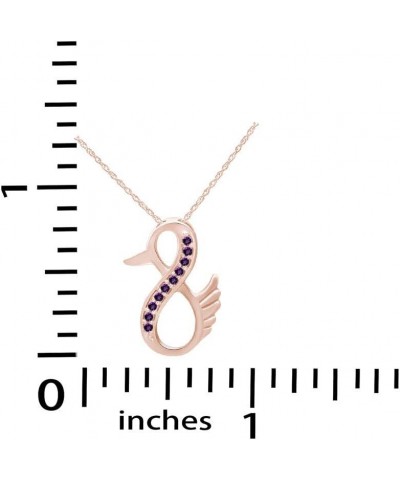 Duck Infinity Pendant Necklace in 14K Rose Gold Over Sterling Silver Simulated amethyst $26.78 Necklaces