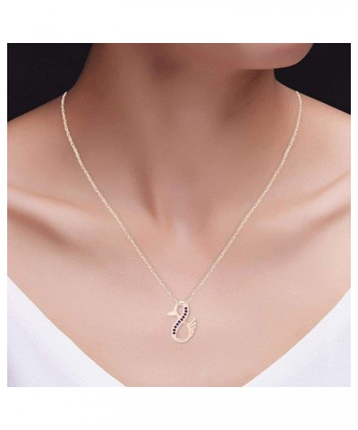 Duck Infinity Pendant Necklace in 14K Rose Gold Over Sterling Silver Simulated amethyst $26.78 Necklaces