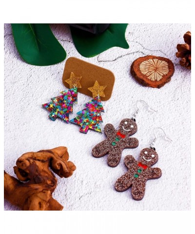 Christmas Earrings For Women Christmas Stud Earrings Holiday Earrings Acrylic Christmas Tree Gingerbread Decoration Christmas...