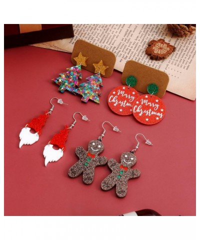 Christmas Earrings For Women Christmas Stud Earrings Holiday Earrings Acrylic Christmas Tree Gingerbread Decoration Christmas...