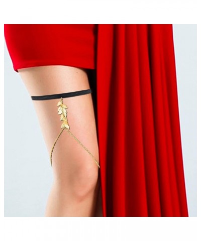 4 Pieces Thigh Chain Set for Women Leaf Leg Chains Adjustable Arm Cuff Anklet Bracelet Boho Body Jewelry Accessories for Beac...