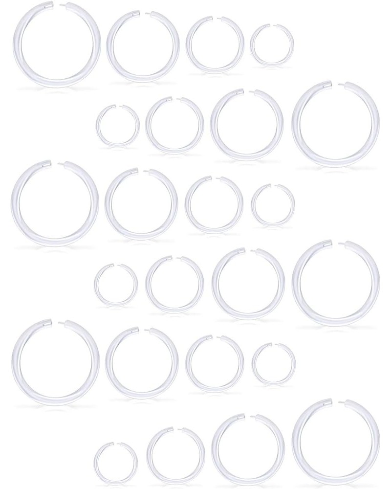 16G Septum Jewelry Retainer Bioflex Flexible Clear Acrylic Nose Hoop Ring Clicker Horseshoe Cartilage Daith Tragus Rings Body...