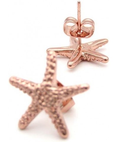 Bohemian Gold-color Starfish Stud Earrings Lovely Ocean Star Post Earring for Women Girls Boho Jewelry Rose gold $8.39 Earrings