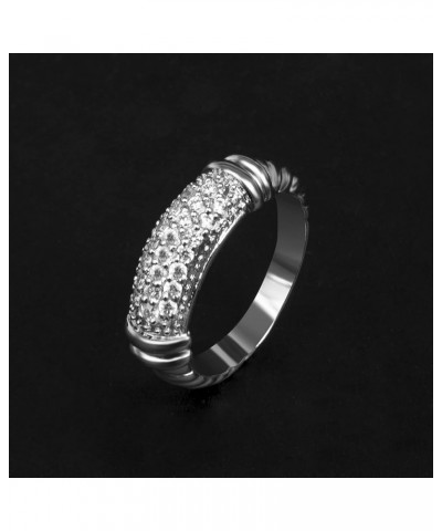 Designer Inspired Cubic Zirconia Ring Twisted Cable Wire Dainty Eternity Ring for Women Fashion Brand Jewelry Gift Silver $12...