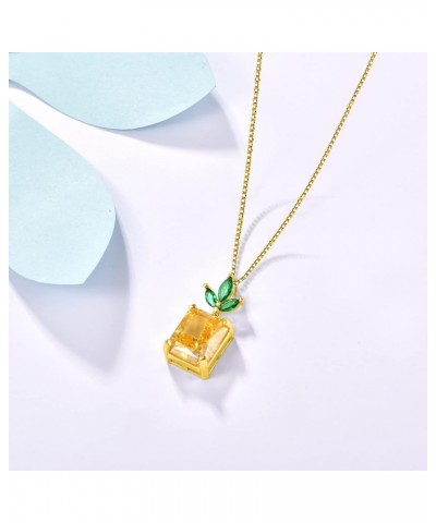 AENEAS Pineapple Citrine Necklace Sterling Silver Pineapple Pendant Jewelry Pineapple Gifts for Women Girls with Gift Box 18+...