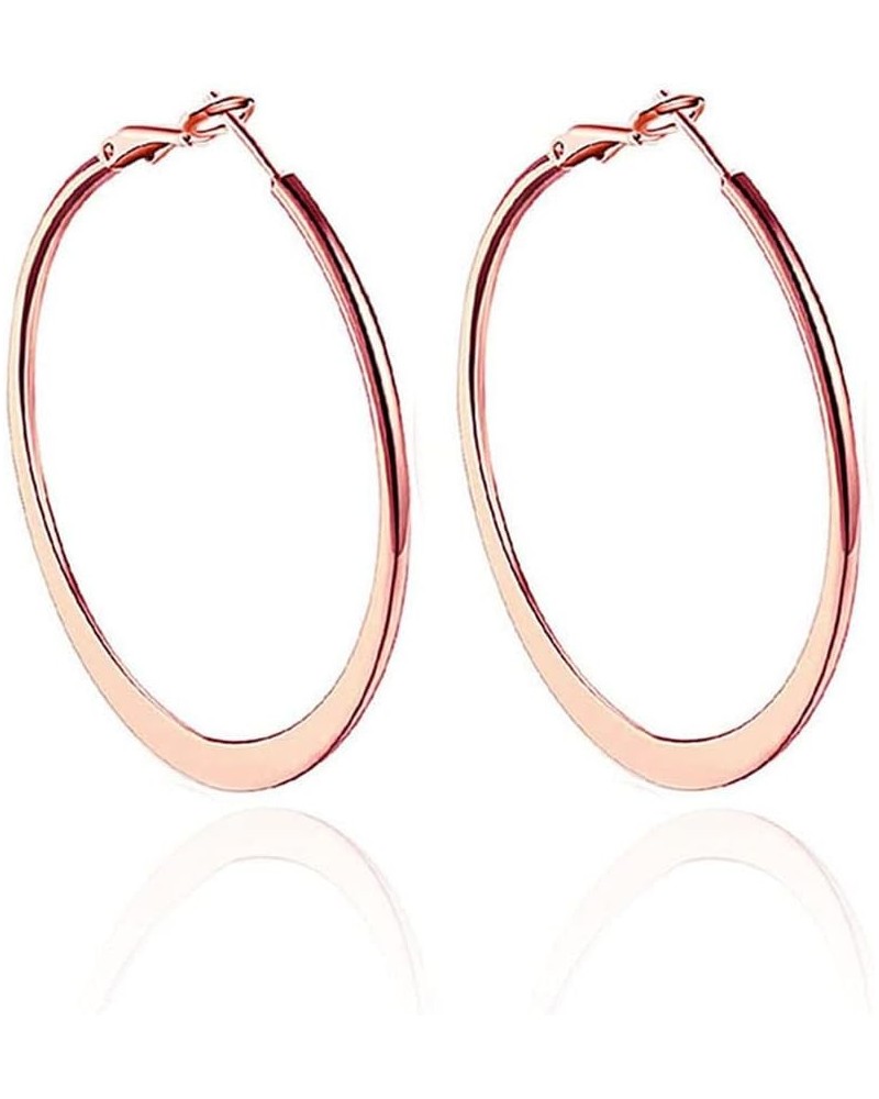 Exaggerated Large Circle Hoop Earrings Personality Ring-shape Earring Ladies Banquet Jewelry Rose Gold-6cm $4.58 Earrings