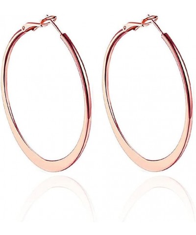 Exaggerated Large Circle Hoop Earrings Personality Ring-shape Earring Ladies Banquet Jewelry Rose Gold-6cm $4.58 Earrings