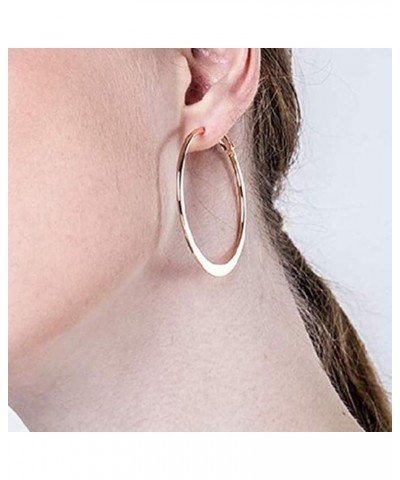 Exaggerated Large Circle Hoop Earrings Personality Ring-shape Earring Ladies Banquet Jewelry Rose Gold-6cm $4.58 Earrings