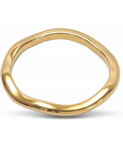 JewelVerse 18K Gold Plated Irregular Ring For Women | Gold Rings For Women | Stackable Rings | Classic Simple Wedding Band Ri...