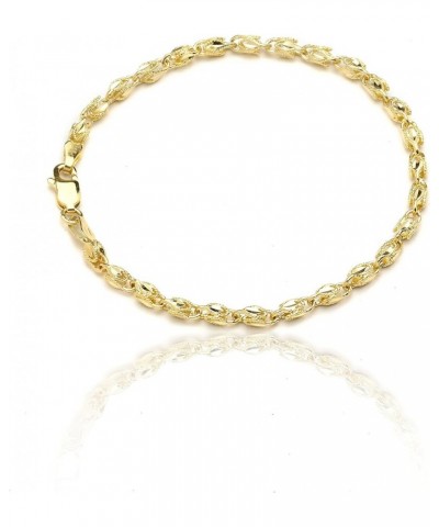 10k Yellow Gold 3mm Turkish Rope Chain Bracelet and Anklet 9.0 Inches $114.50 Anklets