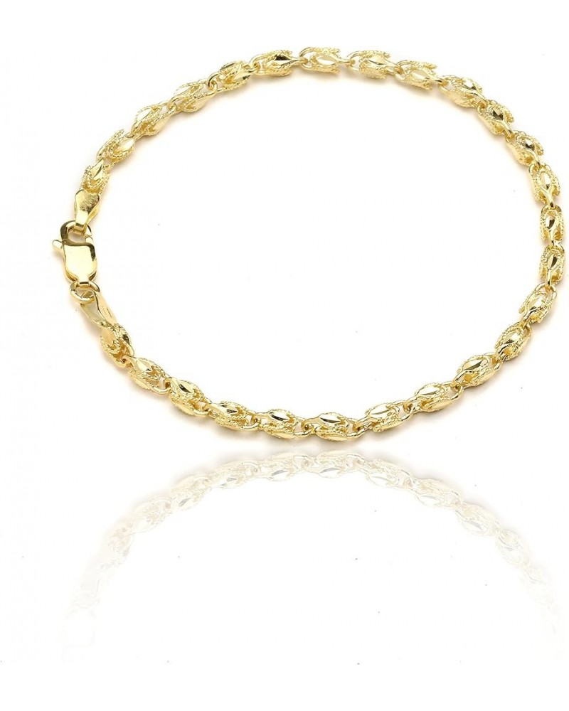 10k Yellow Gold 3mm Turkish Rope Chain Bracelet and Anklet 9.0 Inches $114.50 Anklets