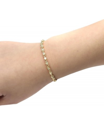 10k Yellow Gold 3mm Turkish Rope Chain Bracelet and Anklet 9.0 Inches $114.50 Anklets