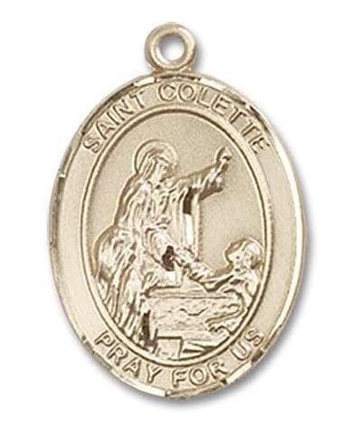 St. Colette Catholic Patron Saint Medal Pendant Necklace Charm, Made in USA Medium/Gold Filled/no chain $28.31 Necklaces