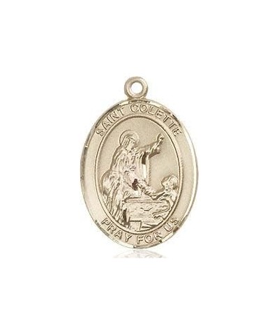 St. Colette Catholic Patron Saint Medal Pendant Necklace Charm, Made in USA Medium/Gold Filled/no chain $28.31 Necklaces