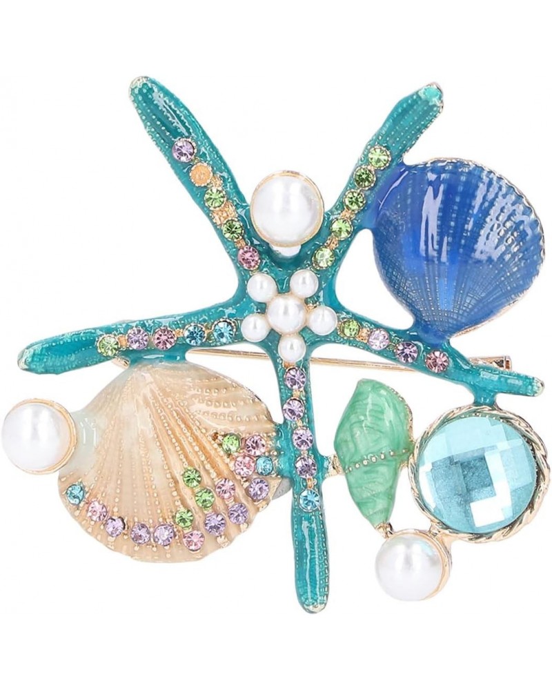 Brooches for Women, Lovely Rhinestones Starfish Brooch Womens Brooches & Pins Faux Pearls Brooches Fashion Clothing Decoratio...