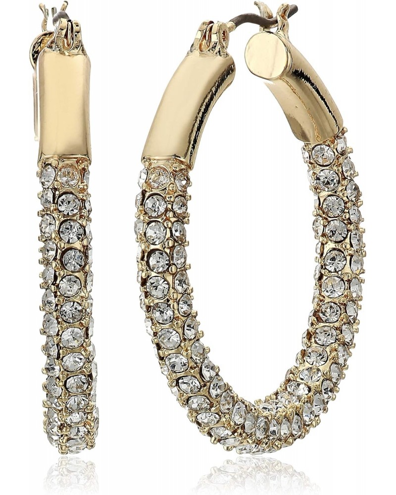 Women's Pierced Earrings Pave Tubular Hoop, Gold $16.76 Earrings