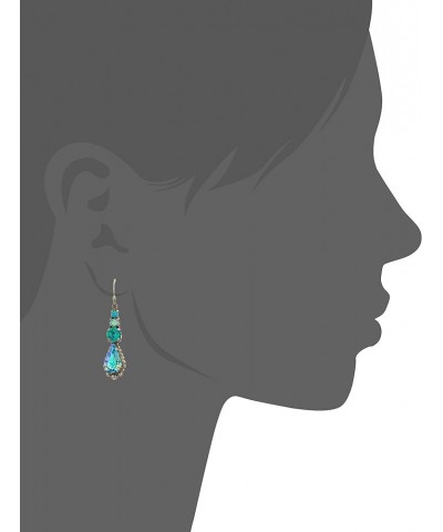 Women's Lotus Drop Earrings, Clear, 2 Blue-Green $34.00 Earrings