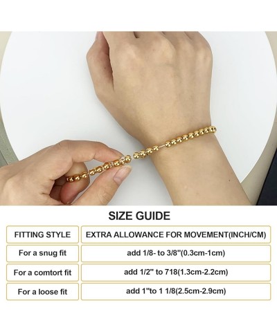 Gold Plated Beaded Bracelets for Women Fashion Beads Ball Elastic Bracelets Gold Stackable Bracelets Pack, Birthday, Mother's...