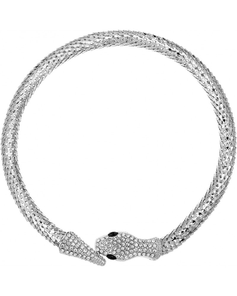 Flexible Bendable Snake Necklace, Adjustable Snake Collar Choker Necklace, Snake Waist Chain for Women (nl006311) Silver A $8...