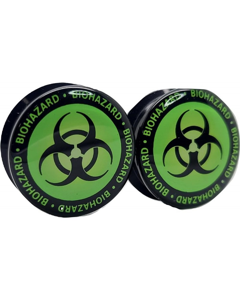 Biohazard Symbol Ear Plugs - Acrylic Screw-On - 10 Sizes Pair* 9/16" (14mm) $10.23 Body Jewelry