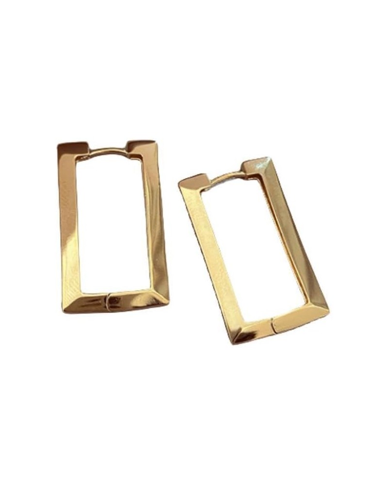 Gold Hoop Earrings Rectangular Hoop Earrings for Women Geometric Square Earrings Minimalist Rectangle Hoop Earrings for Girls...