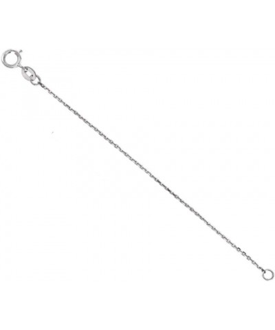 14k White Gold Diamond-Cut Solid Cable Chain Necklace 1.00mm Extender Safety Chain 4.0 Inches $56.29 Necklaces