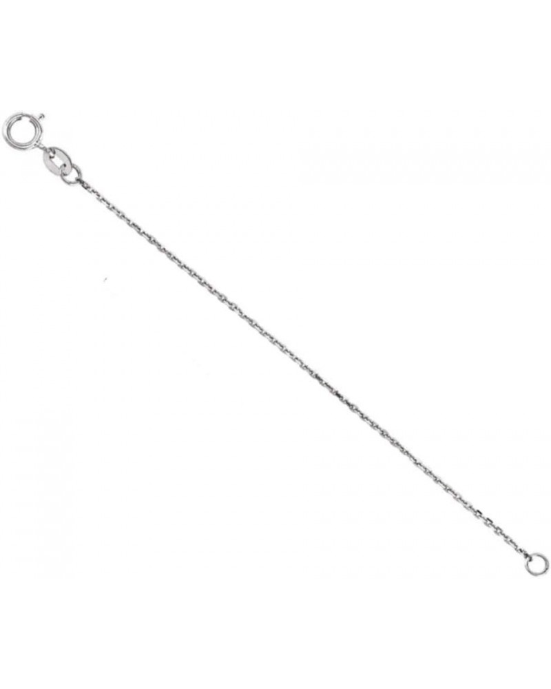 14k White Gold Diamond-Cut Solid Cable Chain Necklace 1.00mm Extender Safety Chain 4.0 Inches $56.29 Necklaces