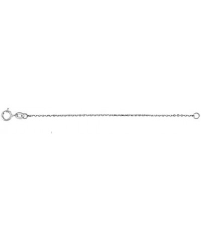 14k White Gold Diamond-Cut Solid Cable Chain Necklace 1.00mm Extender Safety Chain 4.0 Inches $56.29 Necklaces